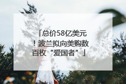 总价58亿美元！波兰拟向美购数百枚“爱国者”