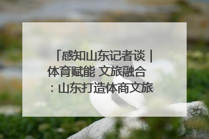 感知山东记者谈｜体育赋能 文旅融合：山东打造体商文旅融合发展新格局