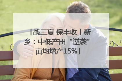 战三夏 保丰收丨新乡：中低产田“逆袭” 亩均增产15%
