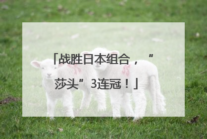 战胜日本组合，“莎头”3连冠！