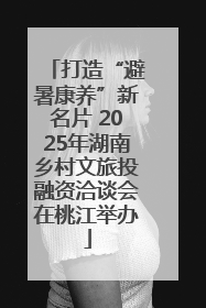 打造“避暑康养”新名片 2025年湖南乡村文旅投融资洽谈会在桃江举办