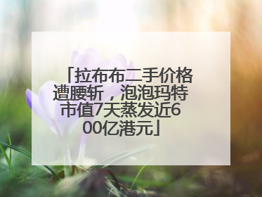 拉布布二手价格遭腰斩，泡泡玛特市值7天蒸发近600亿港元