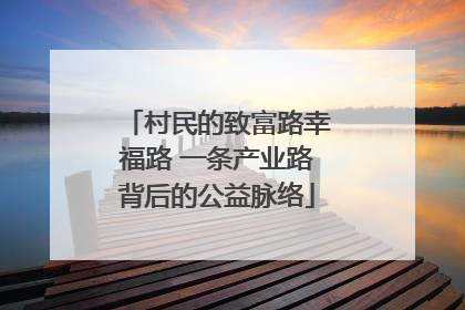 村民的致富路幸福路 一条产业路背后的公益脉络