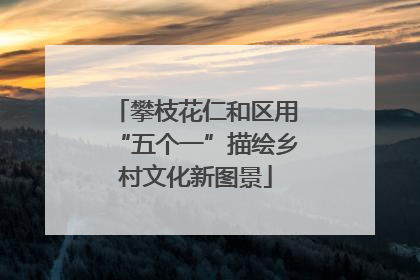 攀枝花仁和区用“五个一”描绘乡村文化新图景