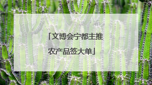 文博会宁都主推农产品签大单
