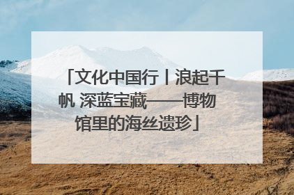 文化中国行丨浪起千帆 深蓝宝藏——博物馆里的海丝遗珍