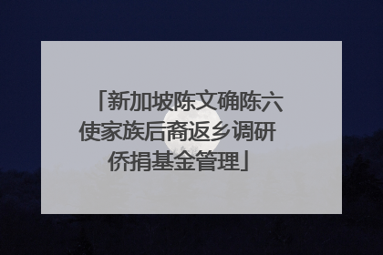新加坡陈文确陈六使家族后裔返乡调研侨捐基金管理