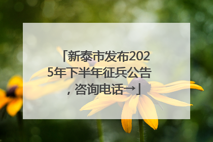 新泰市发布2025年下半年征兵公告，咨询电话→