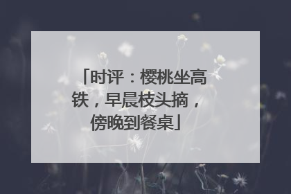 时评：樱桃坐高铁，早晨枝头摘，傍晚到餐桌