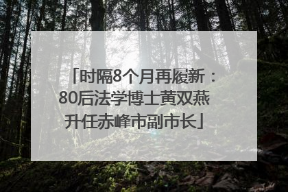 时隔8个月再履新：80后法学博士黄双燕升任赤峰市副市长