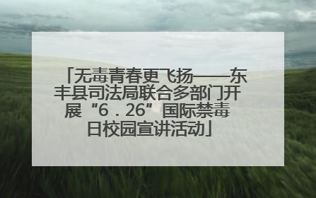 无毒青春更飞扬——东丰县司法局联合多部门开展“6．26”国际禁毒日校园宣讲活动
