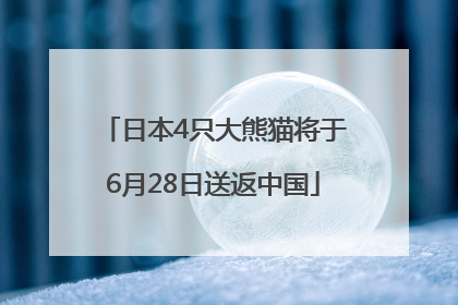 日本4只大熊猫将于6月28日送返中国