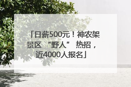 日薪500元！神农架景区 “野人” 热招，近4000人报名