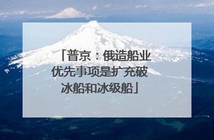 普京：俄造船业优先事项是扩充破冰船和冰级船
