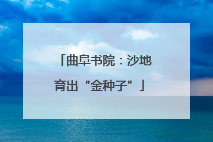 曲阜书院：沙地育出“金种子”