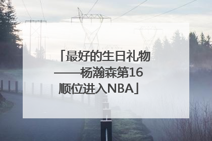 最好的生日礼物——杨瀚森第16顺位进入NBA