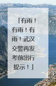有雨！有雨！有雨！武汉交警再发考前出行提示！