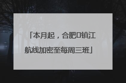 本月起，合肥⇋镇江航线加密至每周三班