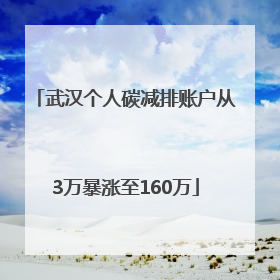 武汉个人碳减排账户从3万暴涨至160万
