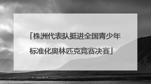 株洲代表队挺进全国青少年标准化奥林匹克竞赛决赛