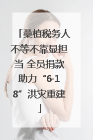 桑植税务人不等不靠显担当 全员捐款助力“6·18”洪灾重建