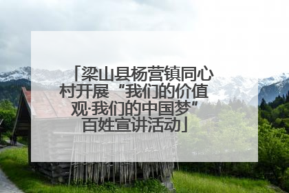 梁山县杨营镇同心村开展“我们的价值观·我们的中国梦”百姓宣讲活动