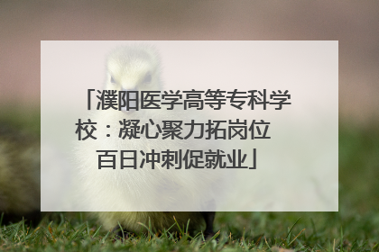濮阳医学高等专科学校：凝心聚力拓岗位 百日冲刺促就业