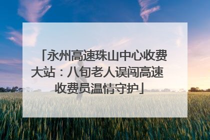 永州高速珠山中心收费大站：八旬老人误闯高速 收费员温情守护