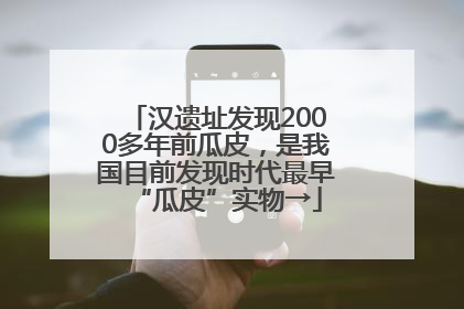 汉遗址发现2000多年前瓜皮，是我国目前发现时代最早“瓜皮”实物→