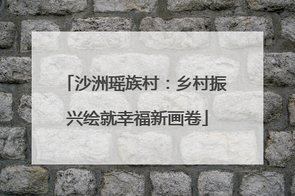 沙洲瑶族村：乡村振兴绘就幸福新画卷