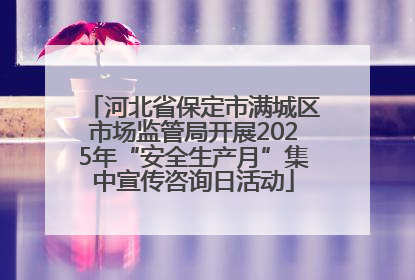 河北省保定市满城区市场监管局开展2025年“安全生产月”集中宣传咨询日活动