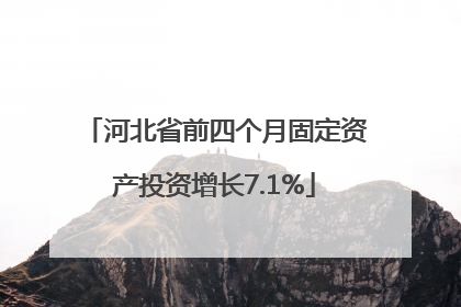 河北省前四个月固定资产投资增长7.1%