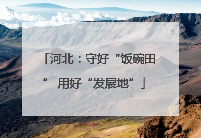 河北：守好“饭碗田” 用好“发展地”