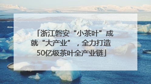 浙江磐安“小茶叶”成就“大产业”，全力打造50亿级茶叶全产业链