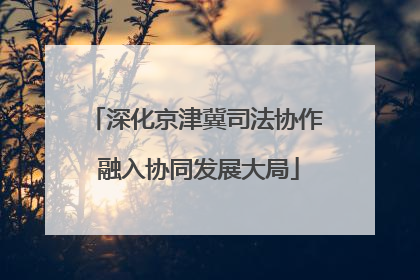 深化京津冀司法协作 融入协同发展大局