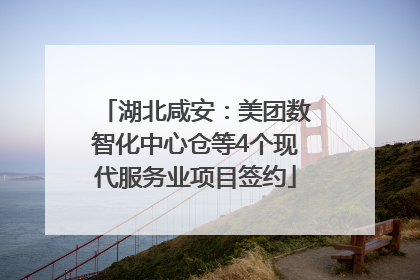 湖北咸安：美团数智化中心仓等4个现代服务业项目签约