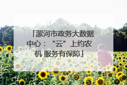 漯河市政务大数据中心：“云”上约农机 服务有保障