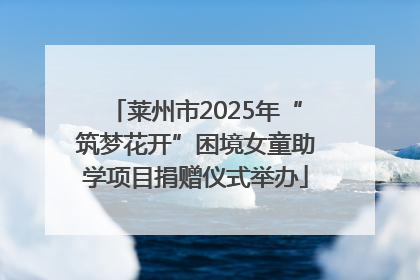 莱州市2025年“筑梦花开”困境女童助学项目捐赠仪式举办