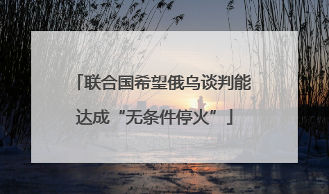 联合国希望俄乌谈判能达成“无条件停火”