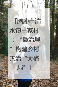 腾冲市清水镇三家村：“微治理”构建乡村善治“大格局”