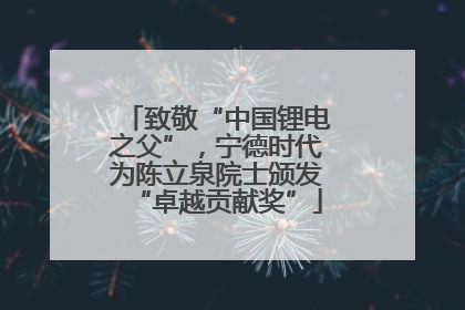 致敬“中国锂电之父”，宁德时代为陈立泉院士颁发“卓越贡献奖”