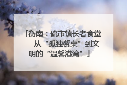 衡南：硫市镇长者食堂——从“孤独餐桌”到文明的“温馨港湾”