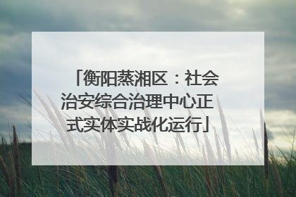 衡阳蒸湘区：社会治安综合治理中心正式实体实战化运行
