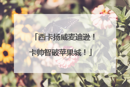 西卡扬威麦迪逊！卡帅智破苹果城！