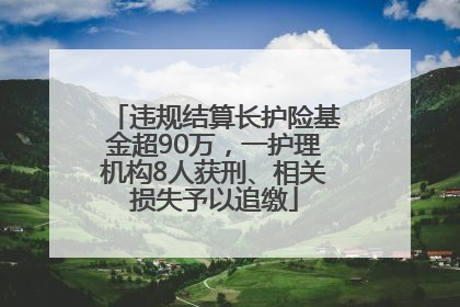 违规结算长护险基金超90万，一护理机构8人获刑、相关损失予以追缴