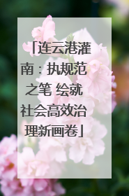 连云港灌南：执规范之笔 绘就社会高效治理新画卷