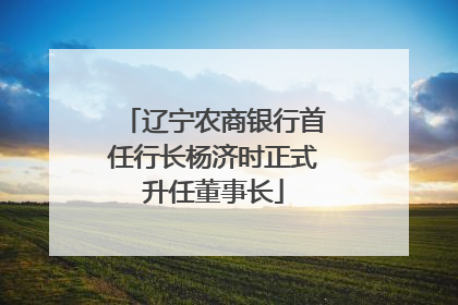 辽宁农商银行首任行长杨济时正式升任董事长