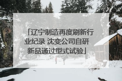 辽宁制造再度刷新行业纪录 沈变公司自研新品通过型式试验