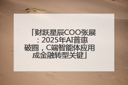 财跃星辰COO张展：2025年AI普惠破圈，C端智能体应用成金融转型关键