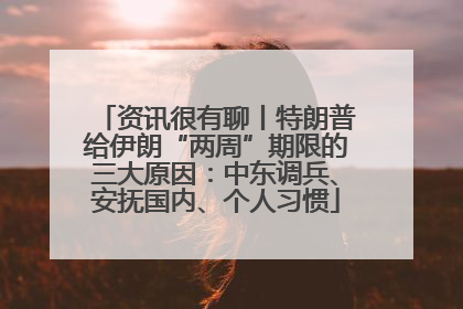 资讯很有聊丨特朗普给伊朗“两周”期限的三大原因：中东调兵、安抚国内、个人习惯